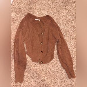 Moon & Madison Brown Button-Up Cardigan